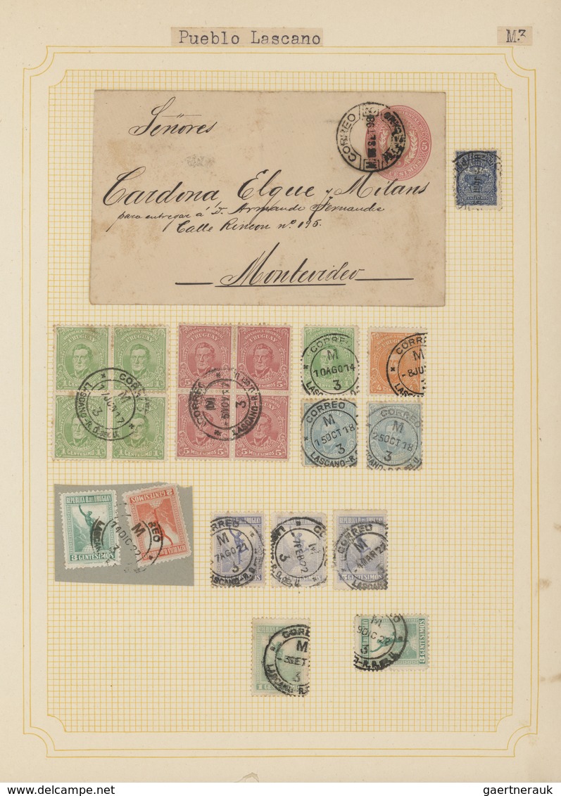 Uruguay: 1880/1950 (ca.), THE POSTMARKS OF URUGUAY, sophisticated and all-embracing collection in el