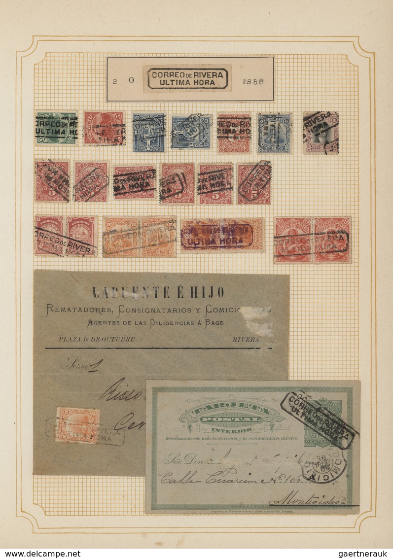 Uruguay: 1880/1950 (ca.), THE POSTMARKS OF URUGUAY, sophisticated and all-embracing collection in el