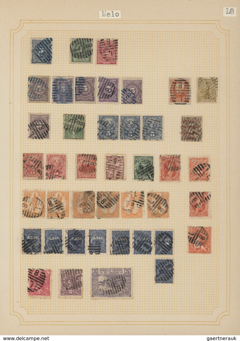 Uruguay: 1880/1950 (ca.), THE POSTMARKS OF URUGUAY, sophisticated and all-embracing collection in el