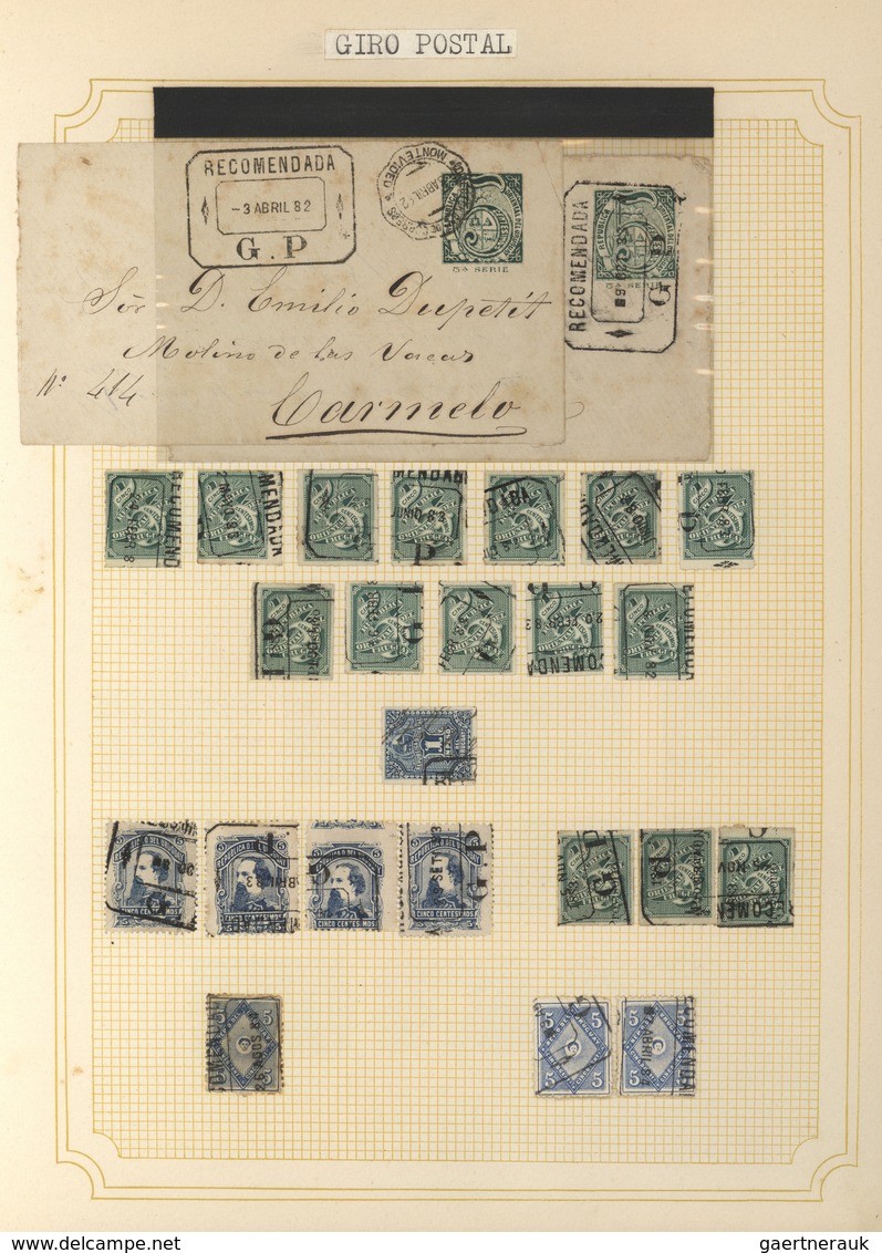 Uruguay: 1880/1950 (ca.), THE POSTMARKS OF URUGUAY, sophisticated and all-embracing collection in el