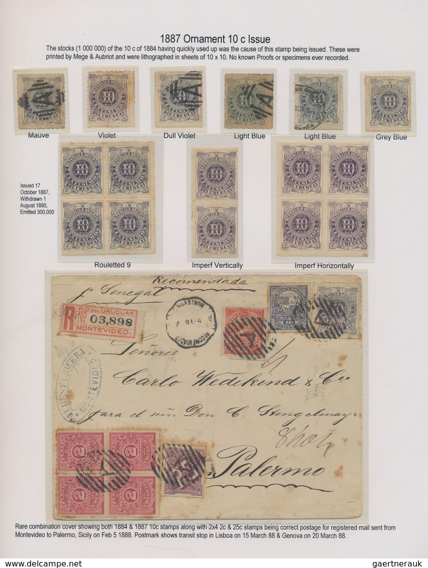 Uruguay: 1883/1891, 1883 5c. Provisionals, 1887 10c. Cypher And 1891 5c. Provisionals, Specialised C - Uruguay