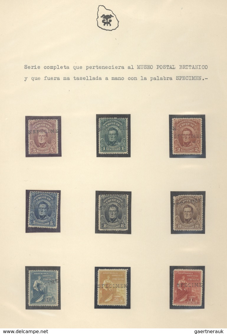 Uruguay: 1890/1955 (ca.), SPECIMEN/PROOF COLLECTION, Comprehensive And All-embracing Collection Of A - Uruguay