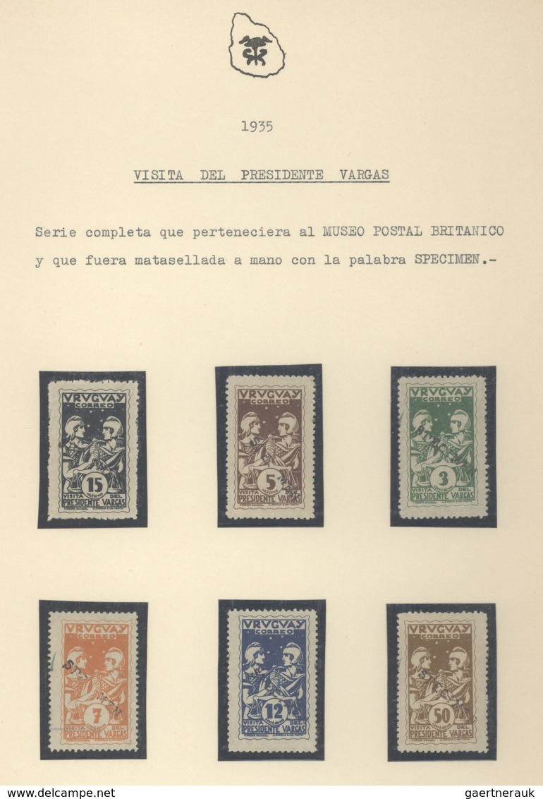 Uruguay: 1890/1955 (ca.), SPECIMEN/PROOF COLLECTION, comprehensive and all-embracing collection of a