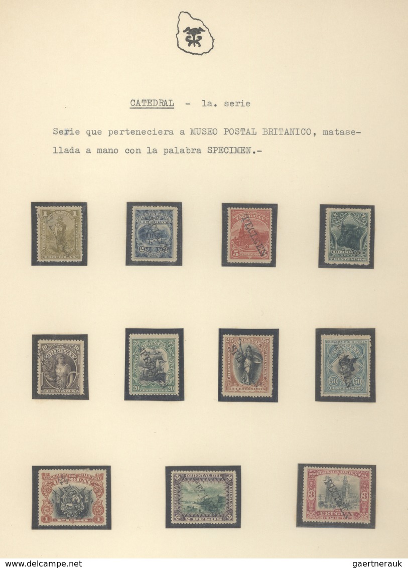 Uruguay: 1890/1955 (ca.), SPECIMEN/PROOF COLLECTION, comprehensive and all-embracing collection of a