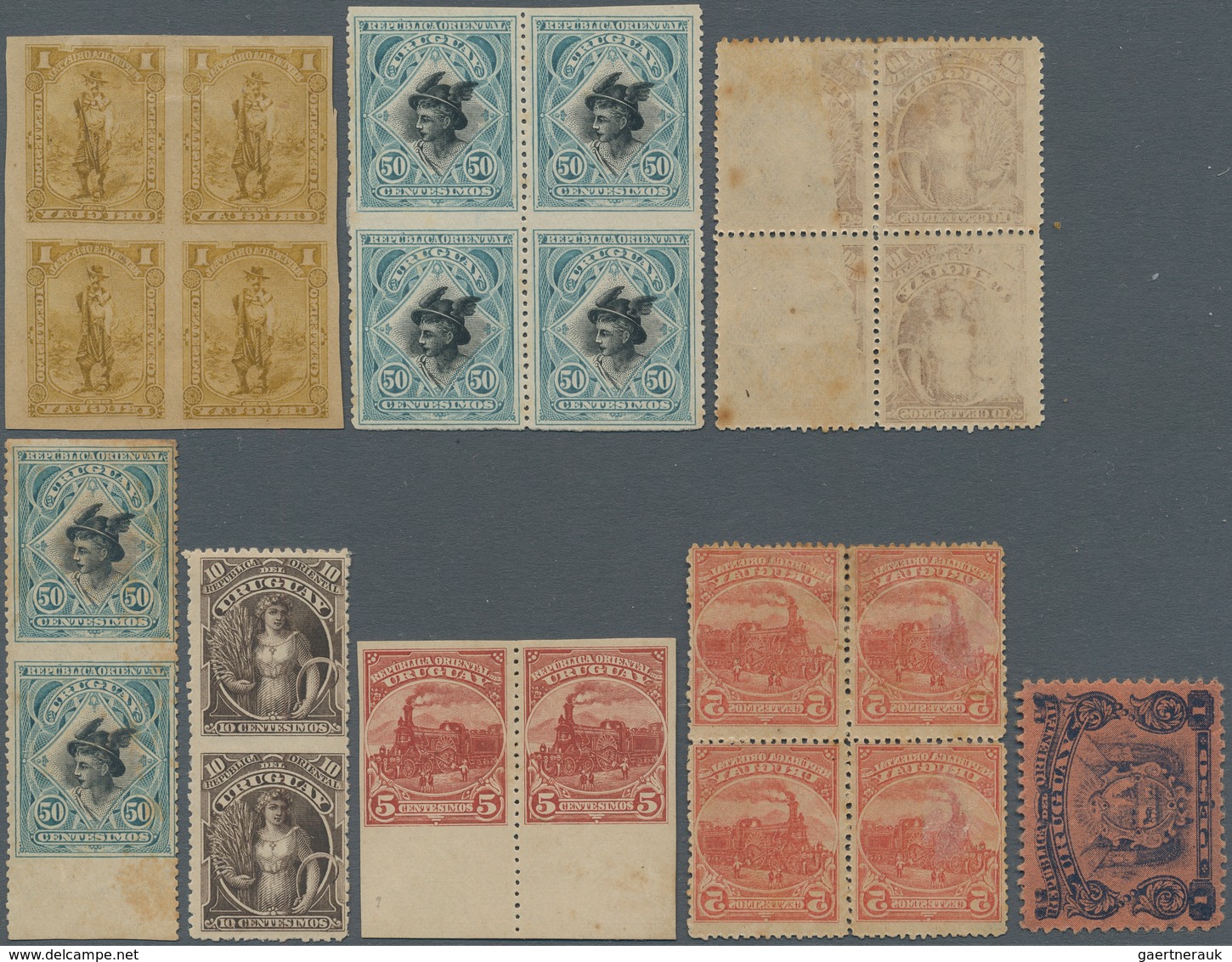 Uruguay: 1895, Definitives "Pictorials" 1c.-25c., Specialised Assortment Of 33 Stamps, Showing Offse - Uruguay
