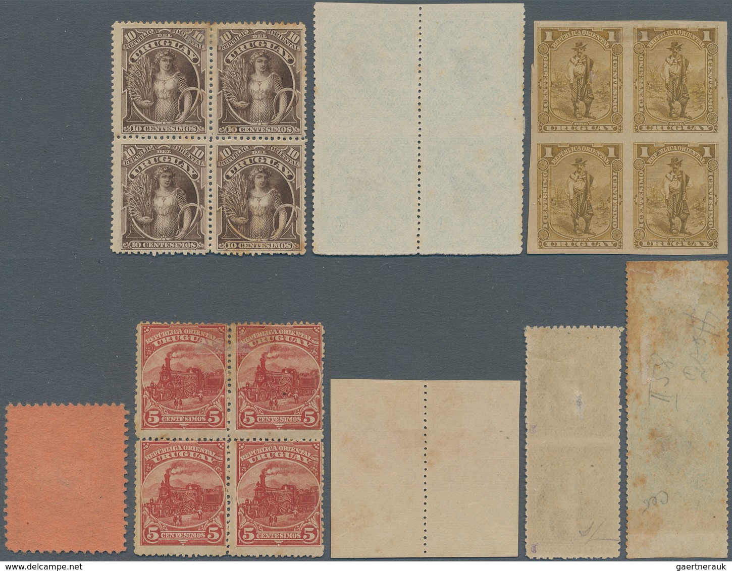 Uruguay: 1895, Definitives "Pictorials" 1c.-25c., Specialised Assortment Of 33 Stamps, Showing Offse - Uruguay