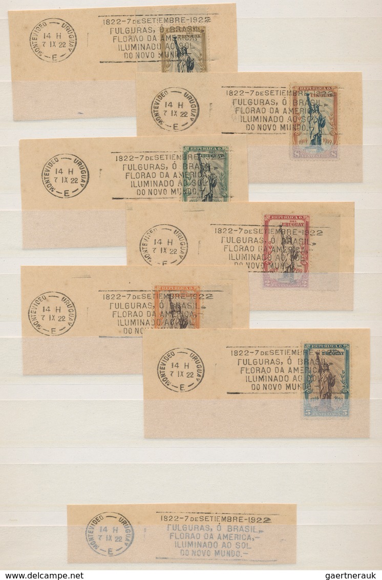 Uruguay: 1919, Ending Of WW I (Statue Of Liberty), Specialised Assortment Of 36 Stamps Incl. Imperf. - Uruguay