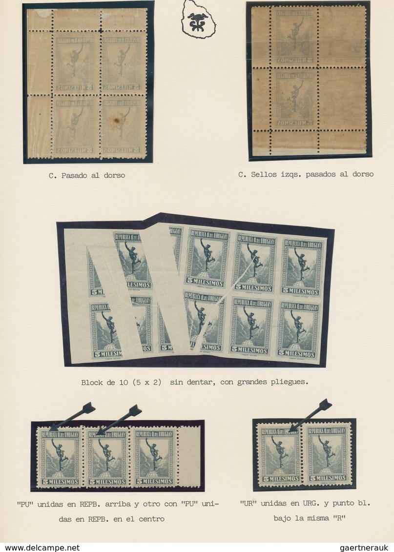 Uruguay: 1922/1921, Mercury Issue, Specialised Collection Of Apprx. 140 Stamps On Album Pages, Showi - Uruguay