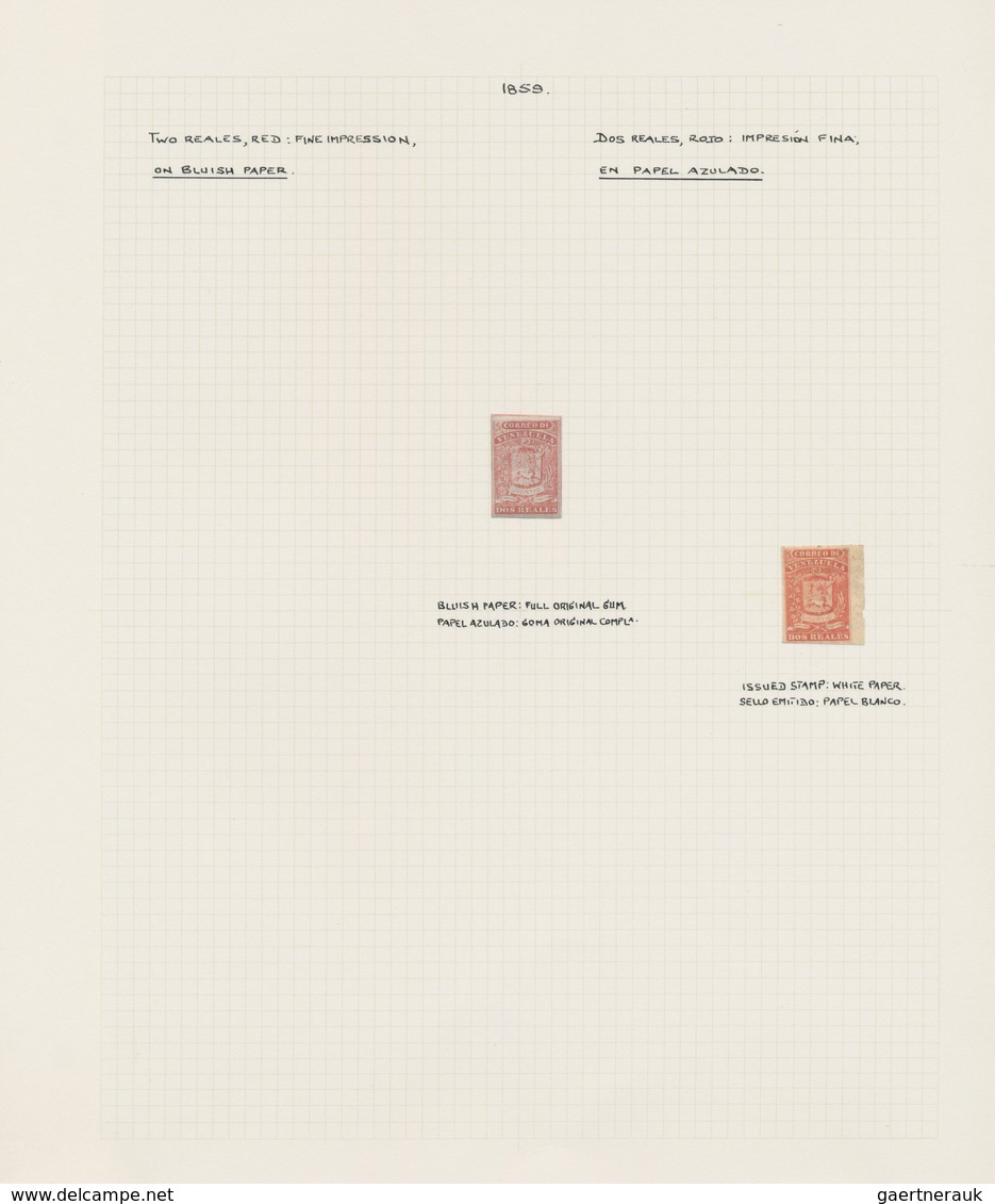 Venezuela: 1861, 1 St Prinitng, 1/2 R. Eleven Unused Pieces And 2 R. 26 Examples Including A Block O - Venezuela