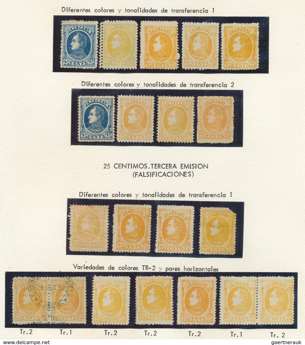Venezuela: 1880/1896, Specialised Collection/assortment Of The REPRINTS/FORGERIES Of The 1880 "Boliv - Venezuela