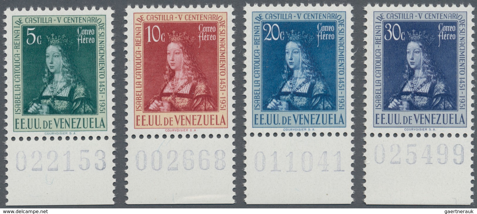 Venezuela: 1951, 500th Birthday Of Queen Isabella Of Spain Complete Set Of Four In A Lot With About - Venezuela