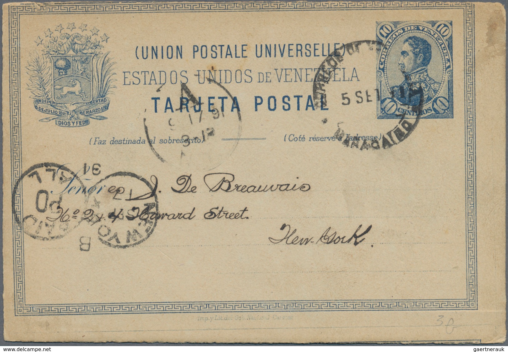 Venezuela - Ganzsachen: 1891/1914 10 Commercially Used Postal Stationery Postcards, Each With Long M - Venezuela