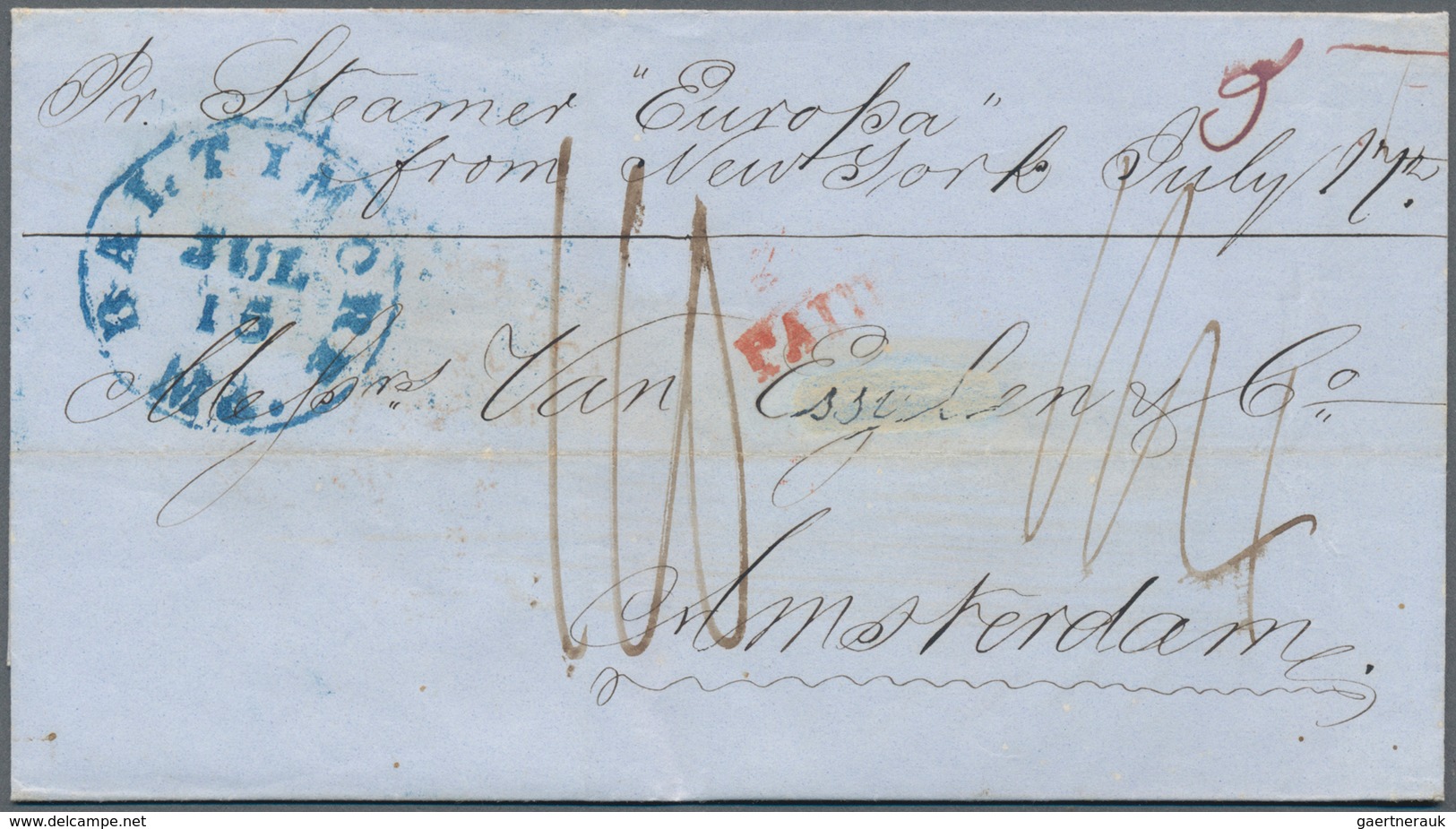 Vereinigte Staaten Von Amerika: 1841-55 (approx.), Batch Of 28 Transatlantic Covers To The Netherlan - Other & Unclassified