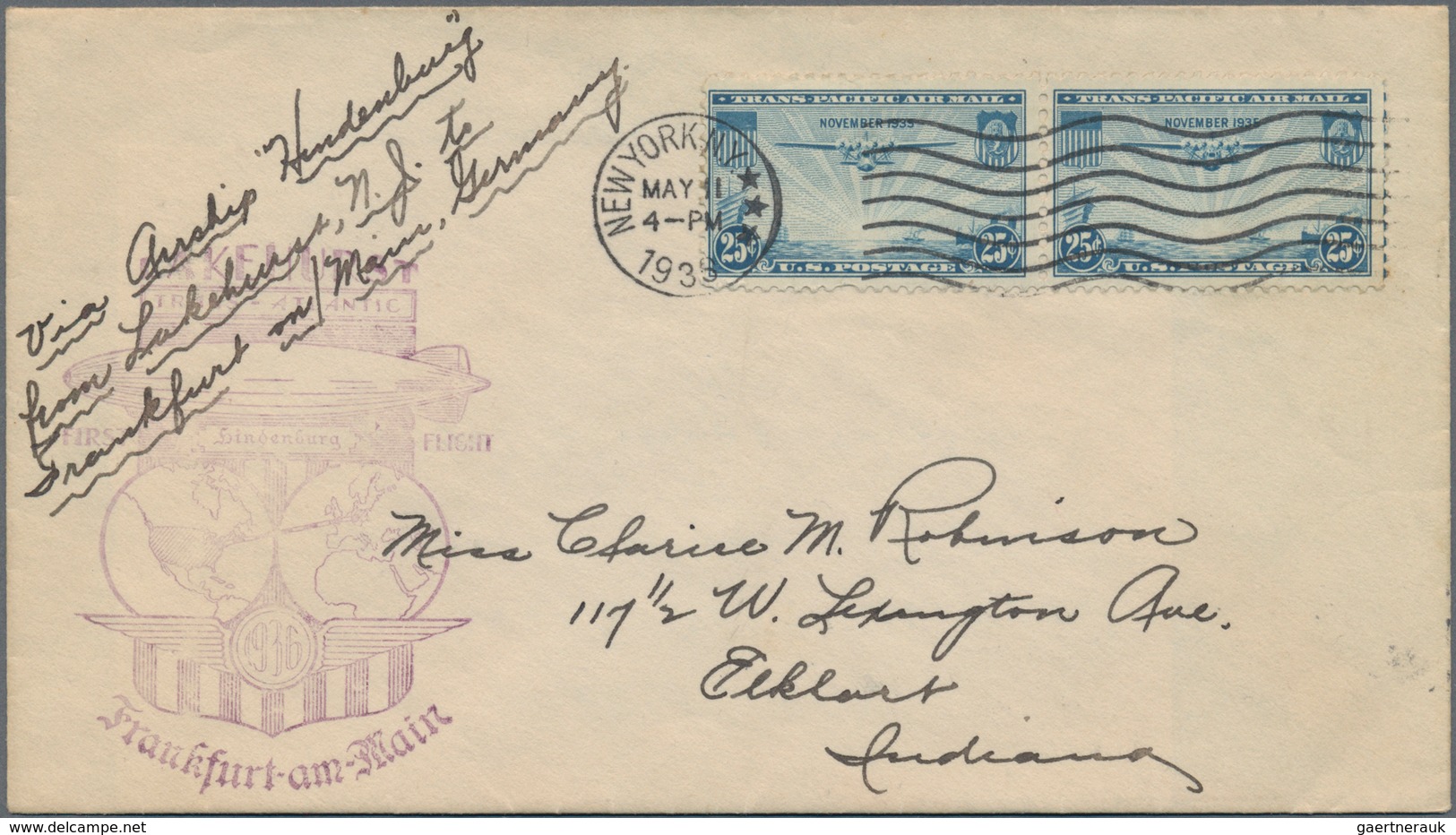 Vereinigte Staaten Von Amerika: 1855/1940 Approx. 390 Letters And Cards, Much Airmail (first Flights - Autres & Non Classés