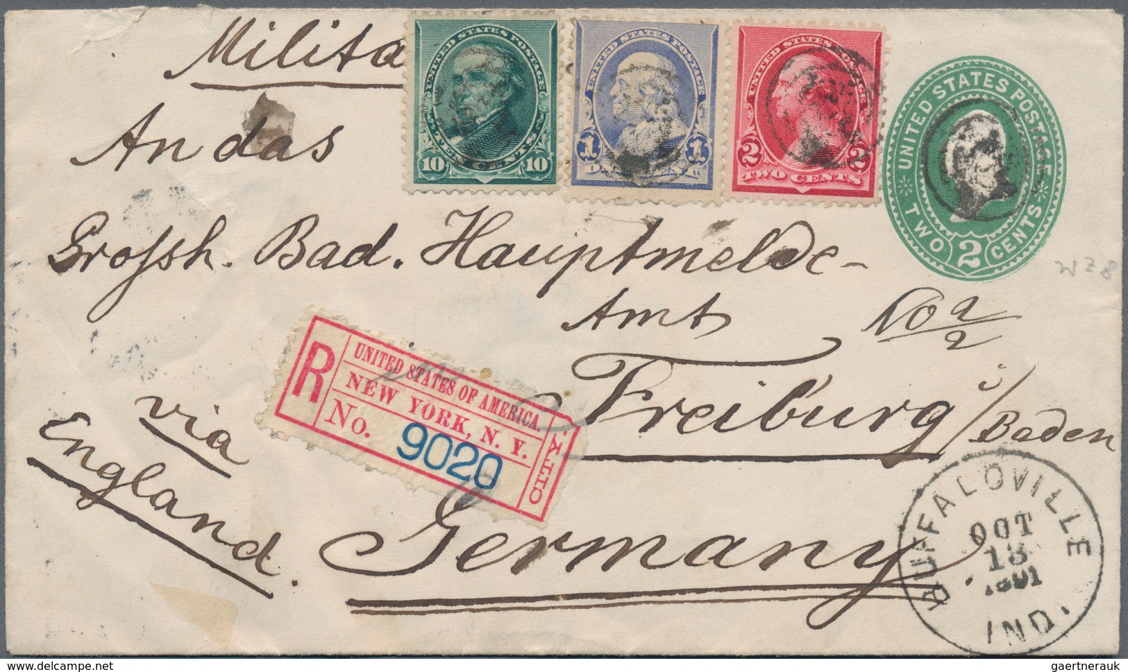 Vereinigte Staaten Von Amerika: 1861-1941, Six Covers And A Postal Stationery Envelope Including Fou - Other & Unclassified