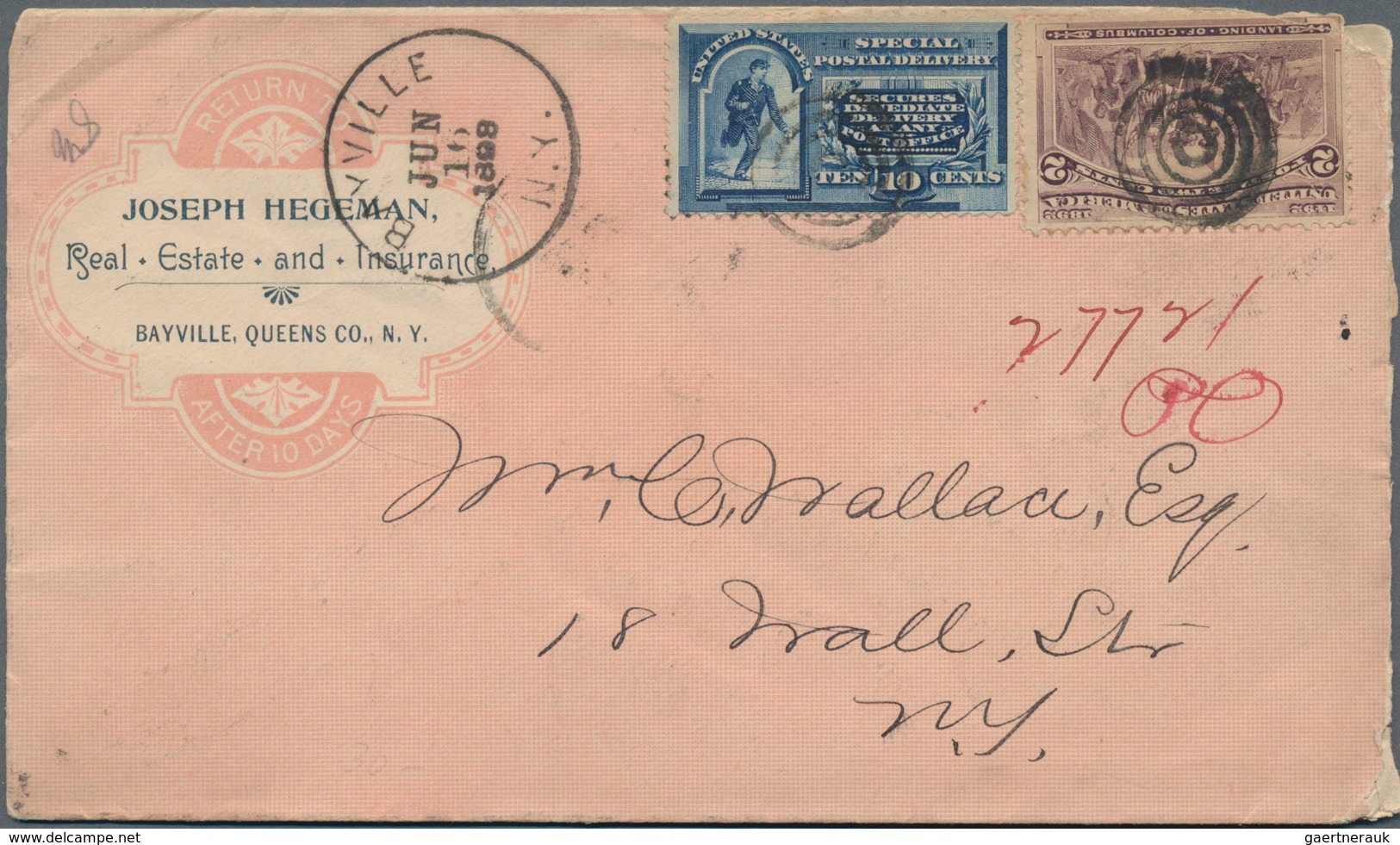 Vereinigte Staaten Von Amerika: 1881/1935, Lot Of Eight Covers/cards, Incl. Five Special Delivery An - Other & Unclassified