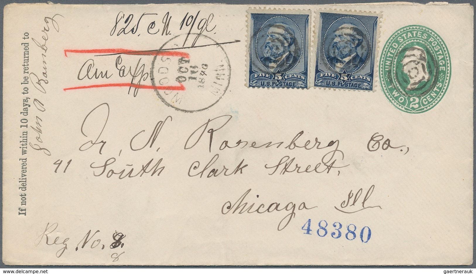 Vereinigte Staaten Von Amerika: 1888/1890, Collection With 23 Covers Franked With 5 C Indigo "Garfie - Other & Unclassified