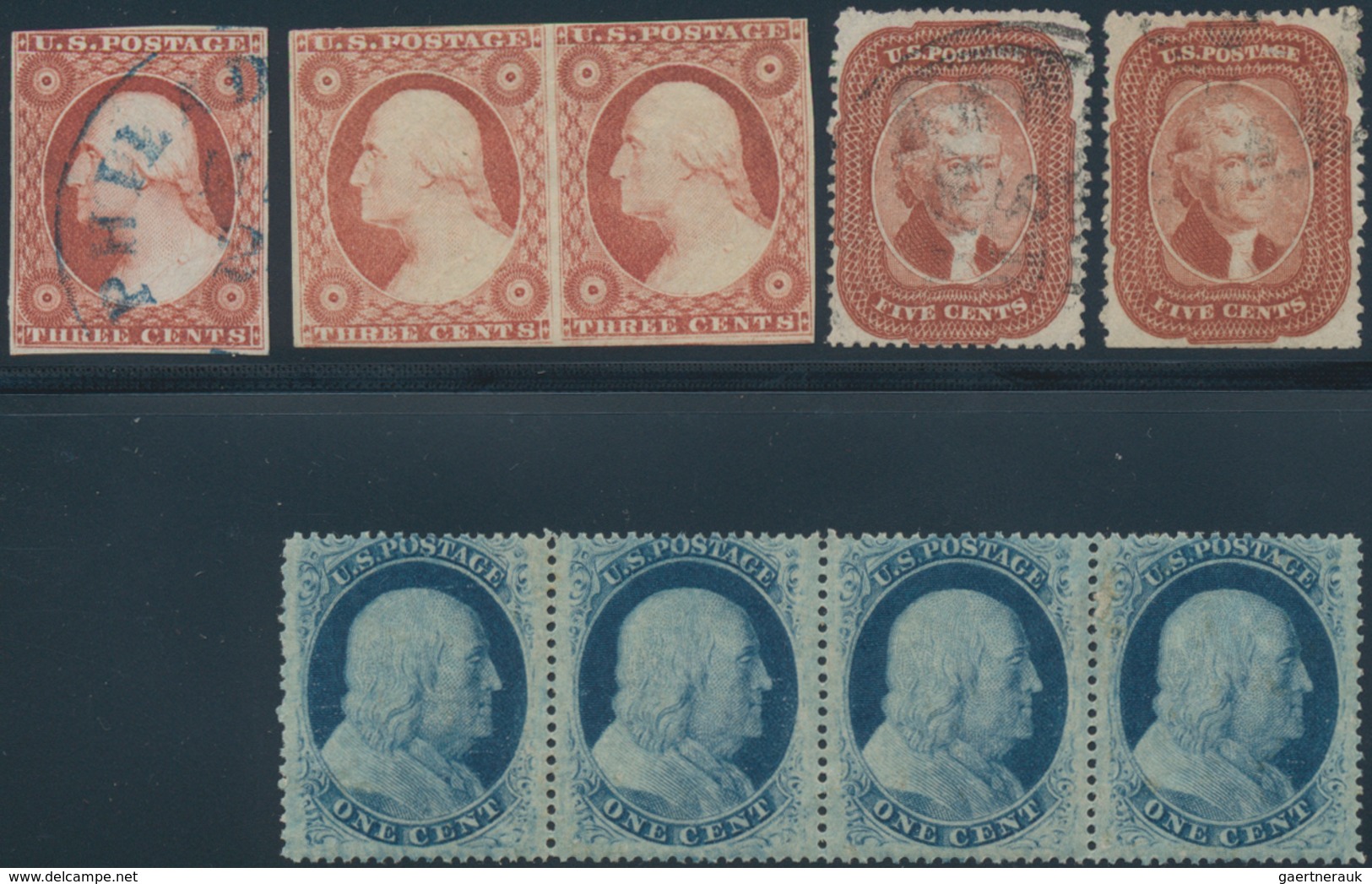 Vereinigte Staaten Von Amerika: US 19th Century Group, Scott Nos. 10 (used), 11 (OG Pair), 24 (OG St - Other & Unclassified