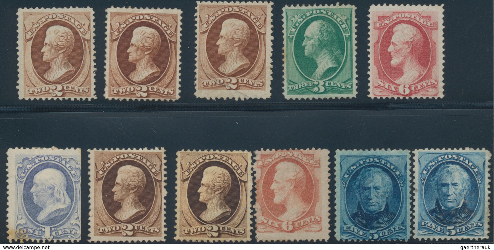 Vereinigte Staaten Von Amerika: US 19th Century Group, Scott Nos. 10 (used), 11 (OG Pair), 24 (OG St - Sonstige & Ohne Zuordnung