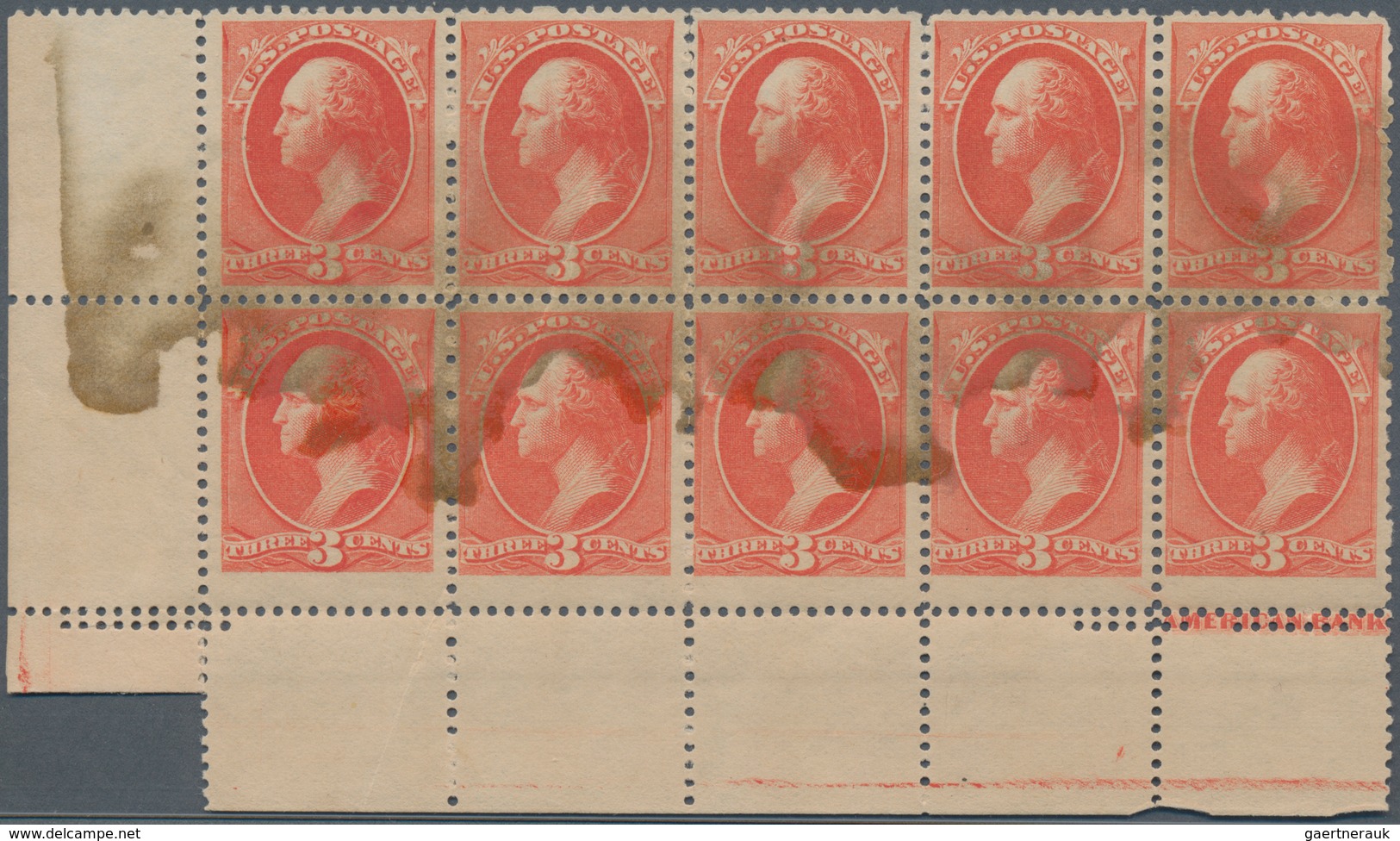 Vereinigte Staaten von Amerika: US 19th Century Group, Scott Nos. 10 (used), 11 (OG pair), 24 (OG st