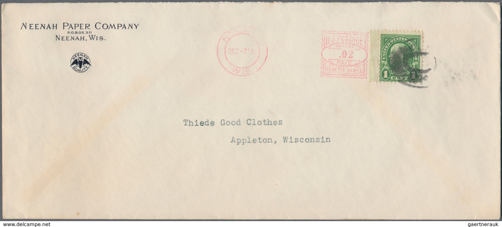 Vereinigte Staaten Von Amerika: 1923/48 Approx. 490 Letters Of Internal Mail From Daily Use, Single - Andere & Zonder Classificatie