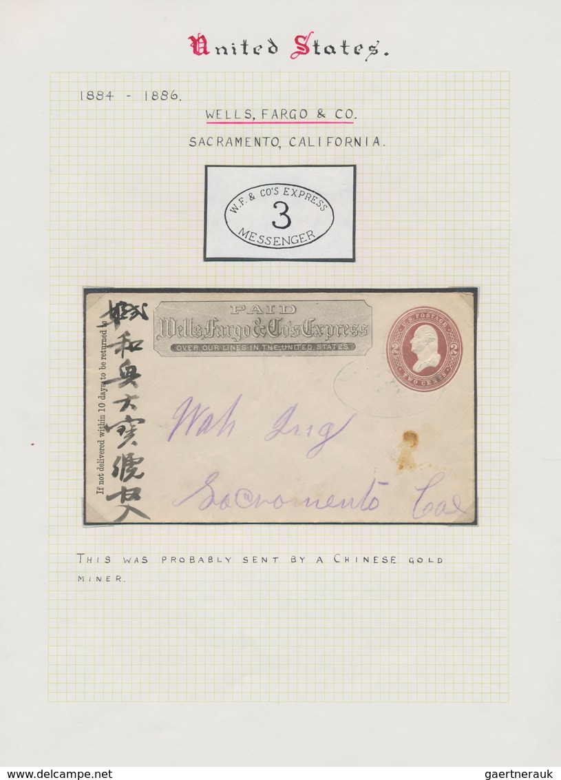 Vereinigte Staaten Von Amerika - Ganzsachen: 1864/1889, Collection Of 19 Used "WELLS FARGO" Envelope - Otros & Sin Clasificación