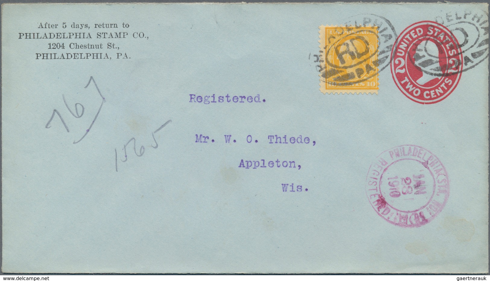 Vereinigte Staaten Von Amerika - Ganzsachen: 1908/16 Ca. 600 Commercially Used Postal Stationery Env - Andere & Zonder Classificatie