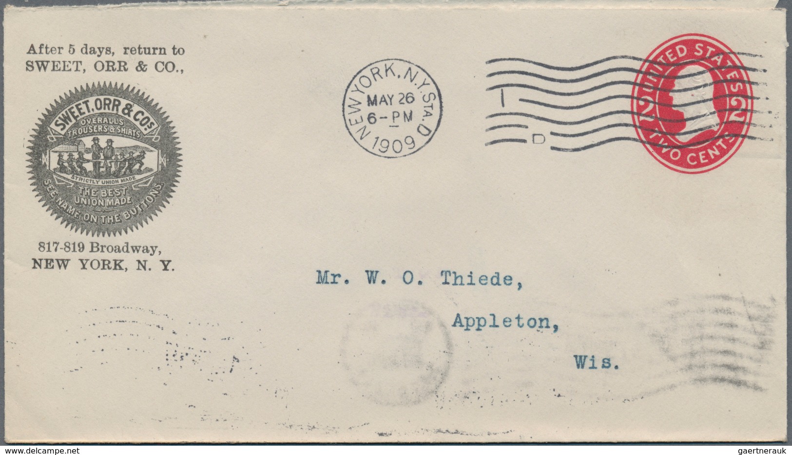 Vereinigte Staaten Von Amerika - Ganzsachen: 1908/16 Ca. 600 Commercially Used Postal Stationery Env - Other & Unclassified