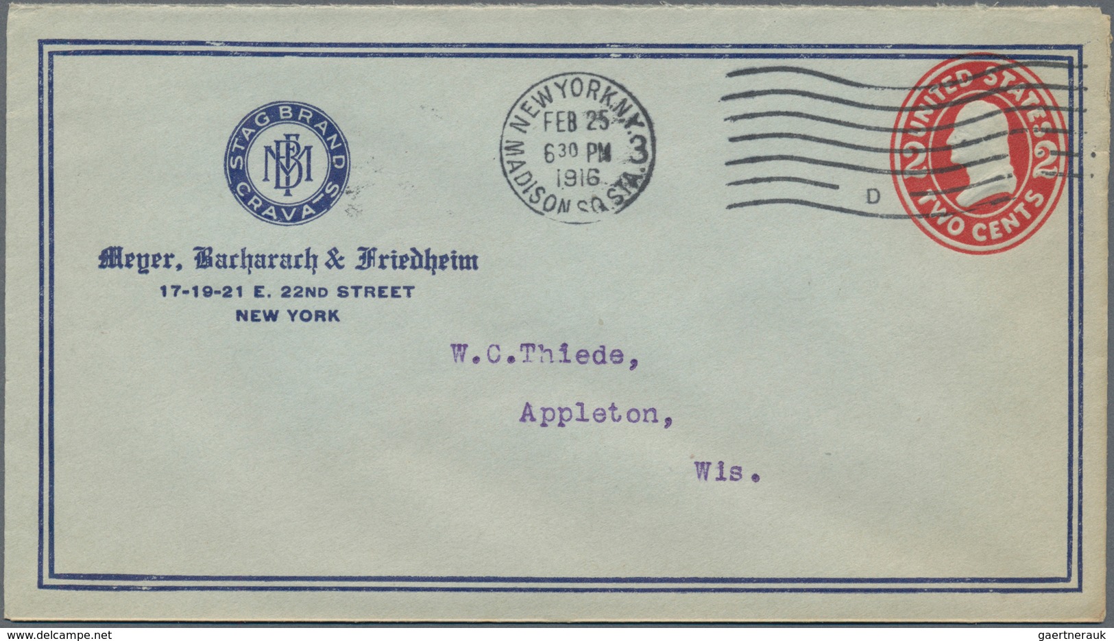 Vereinigte Staaten Von Amerika - Ganzsachen: 1910/58 Ca. 600 Commercially Used Postal Stationery Env - Andere & Zonder Classificatie