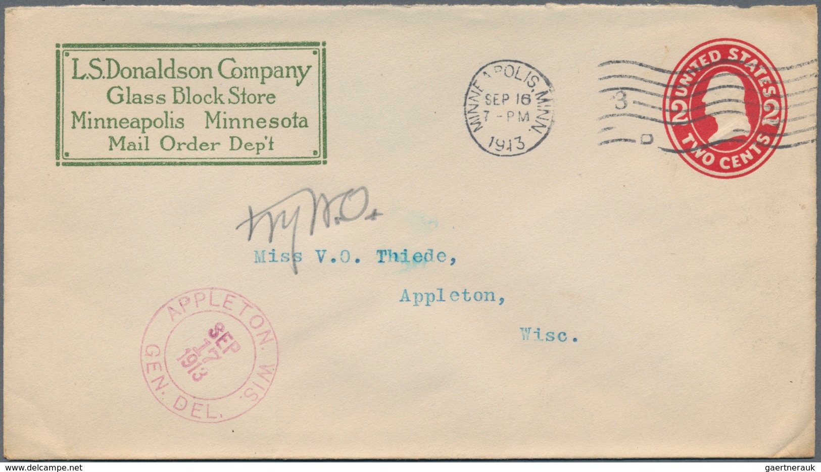 Vereinigte Staaten Von Amerika - Ganzsachen: 1912/16 Ca. 600 Commercially Used Postal Stationery Env - Other & Unclassified