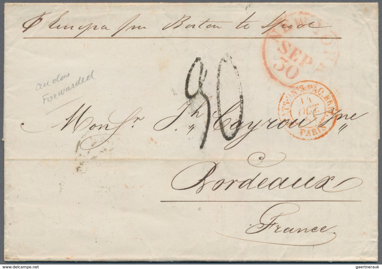 Vereinigte Staaten Von Amerika - Transatlantik-Mail: 1810/1860, FORWARDED Transatlantic Mail: Lot Wi - Autres & Non Classés