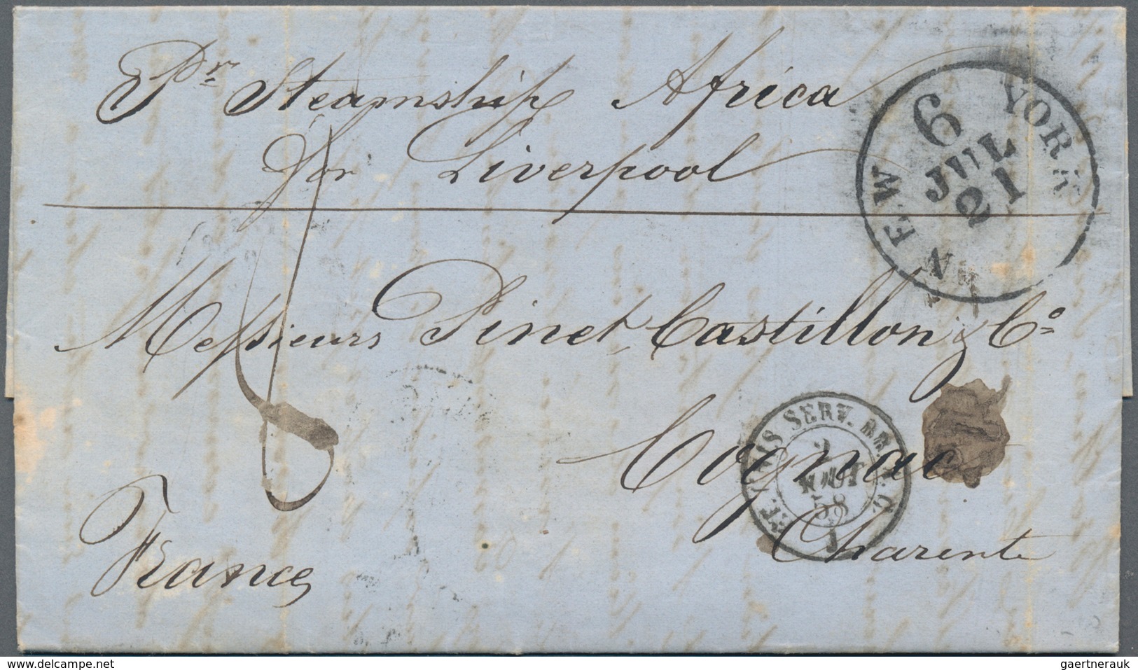 Vereinigte Staaten Von Amerika - Transatlantik-Mail: 1853/1858, Nice Lot Of Eight Transatlantic Lett - Autres & Non Classés