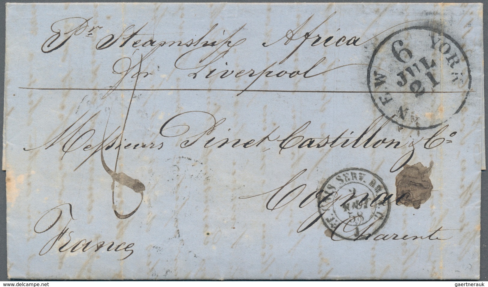 Vereinigte Staaten Von Amerika - Transatlantik-Mail: 1853/1858, Nice Lot Of Eight Transatlantic Lett - Sonstige & Ohne Zuordnung