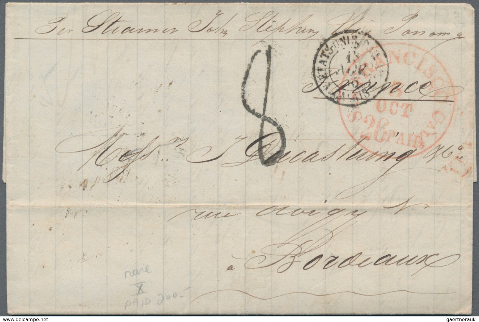 Vereinigte Staaten Von Amerika - Transatlantik-Mail: 1853/1858, Nice Lot Of Eight Transatlantic Lett - Autres & Non Classés