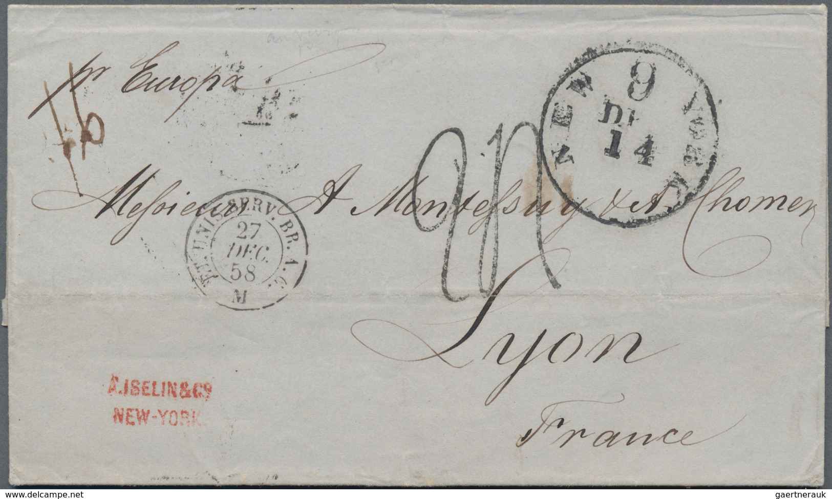 Vereinigte Staaten Von Amerika - Transatlantik-Mail: 1853/1858, Nice Lot Of Eight Transatlantic Lett - Other & Unclassified
