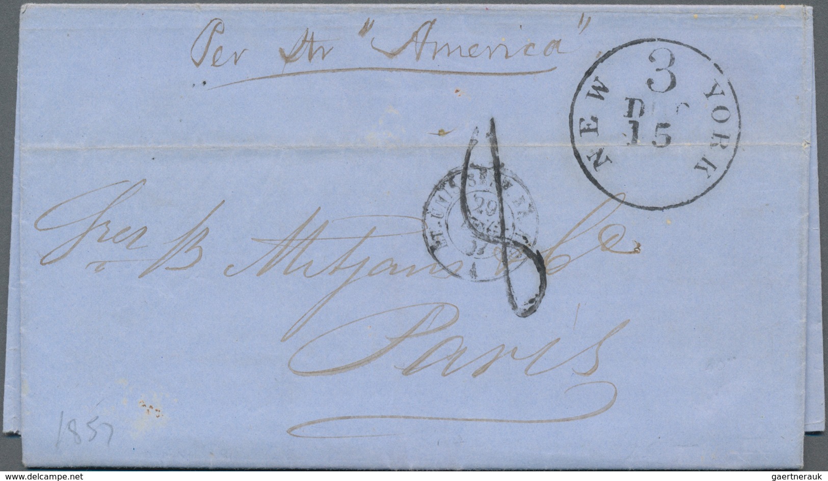 Vereinigte Staaten Von Amerika - Transatlantik-Mail: 1853/1858, Nice Lot Of Eight Transatlantic Lett - Other & Unclassified