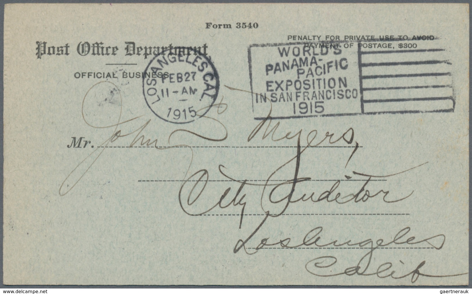 Vereinigte Staaten Von Amerika - Besonderheiten: 1890 - 1945, Collection Of Ca. 614 Official Busines - Sonstige & Ohne Zuordnung