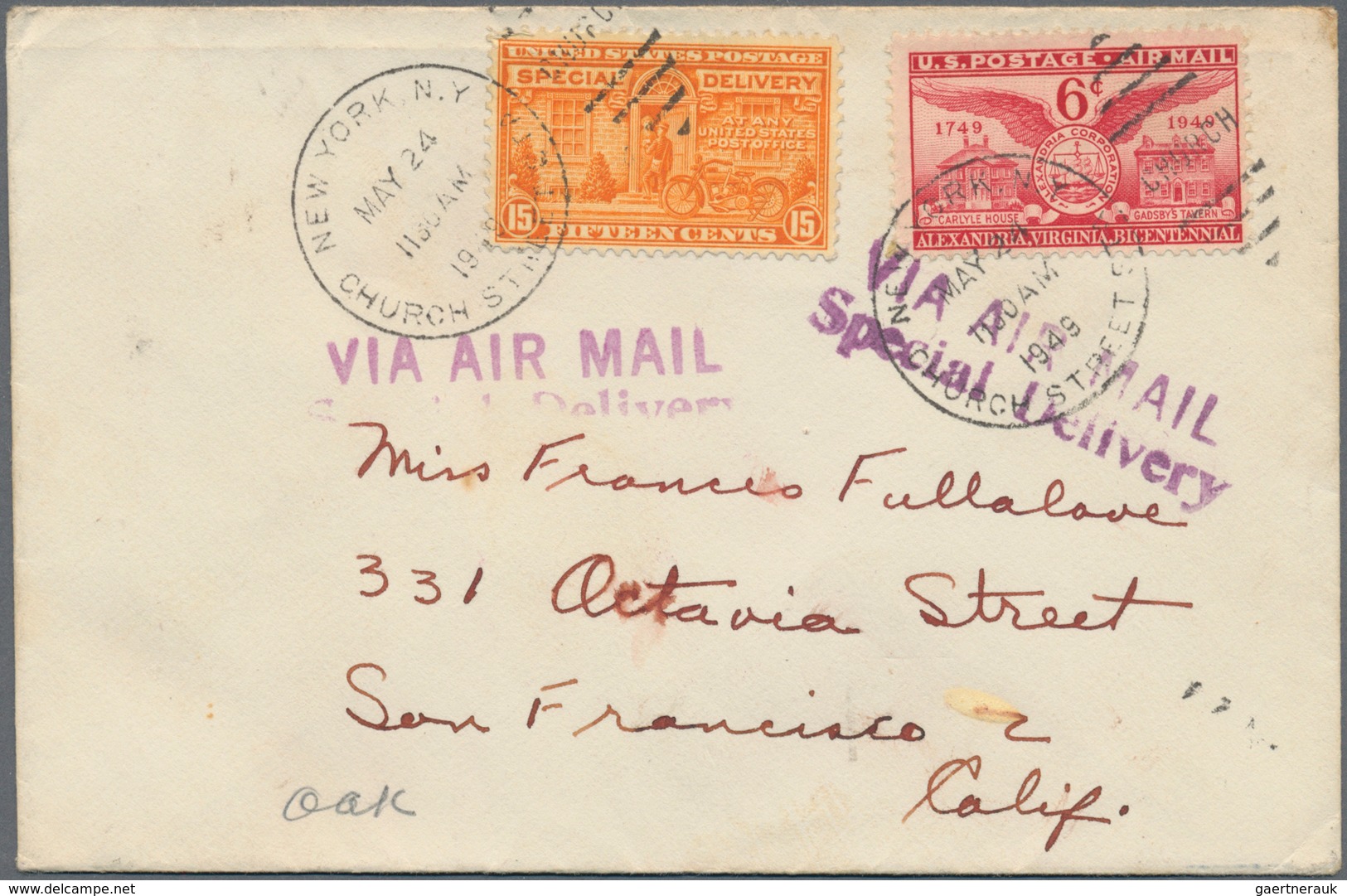 Vereinigte Staaten Von Amerika - Besonderheiten: 1921/58 12 Letters All Transported By Special Deliv - Sonstige & Ohne Zuordnung