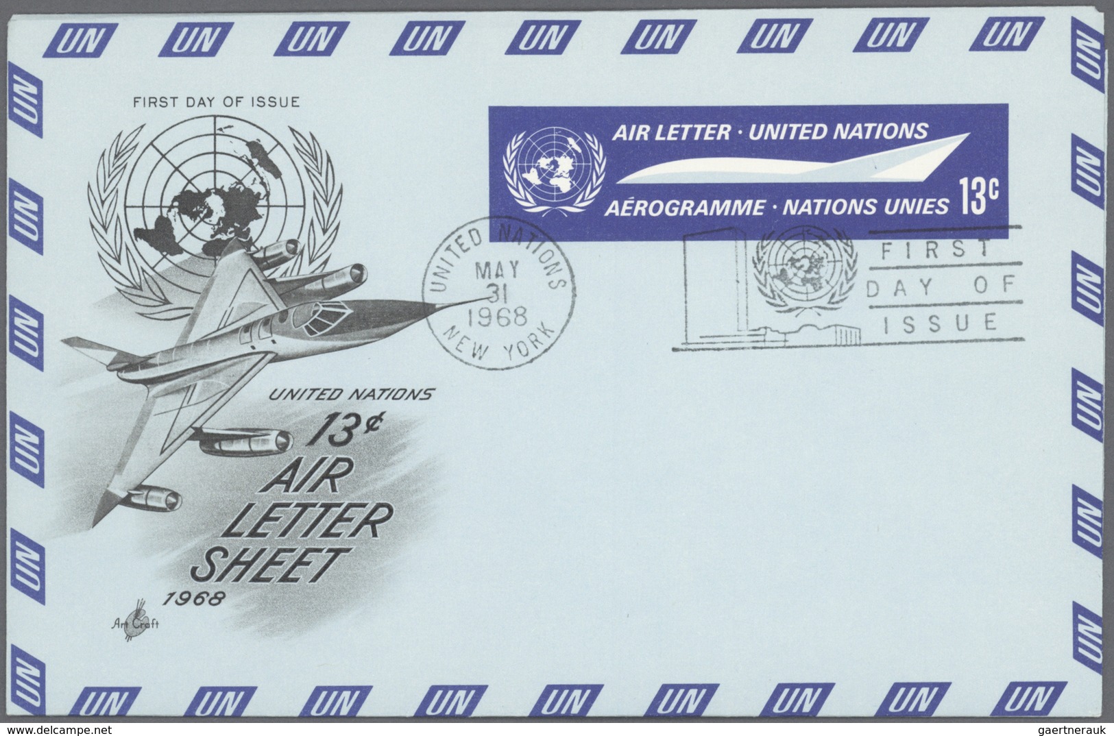 Vereinte Nationen - New York: 1959/2005 (ca.) AEROGRAMMES Great Stock Of Ca. 2.993 Airletters And Po - Autres & Non Classés