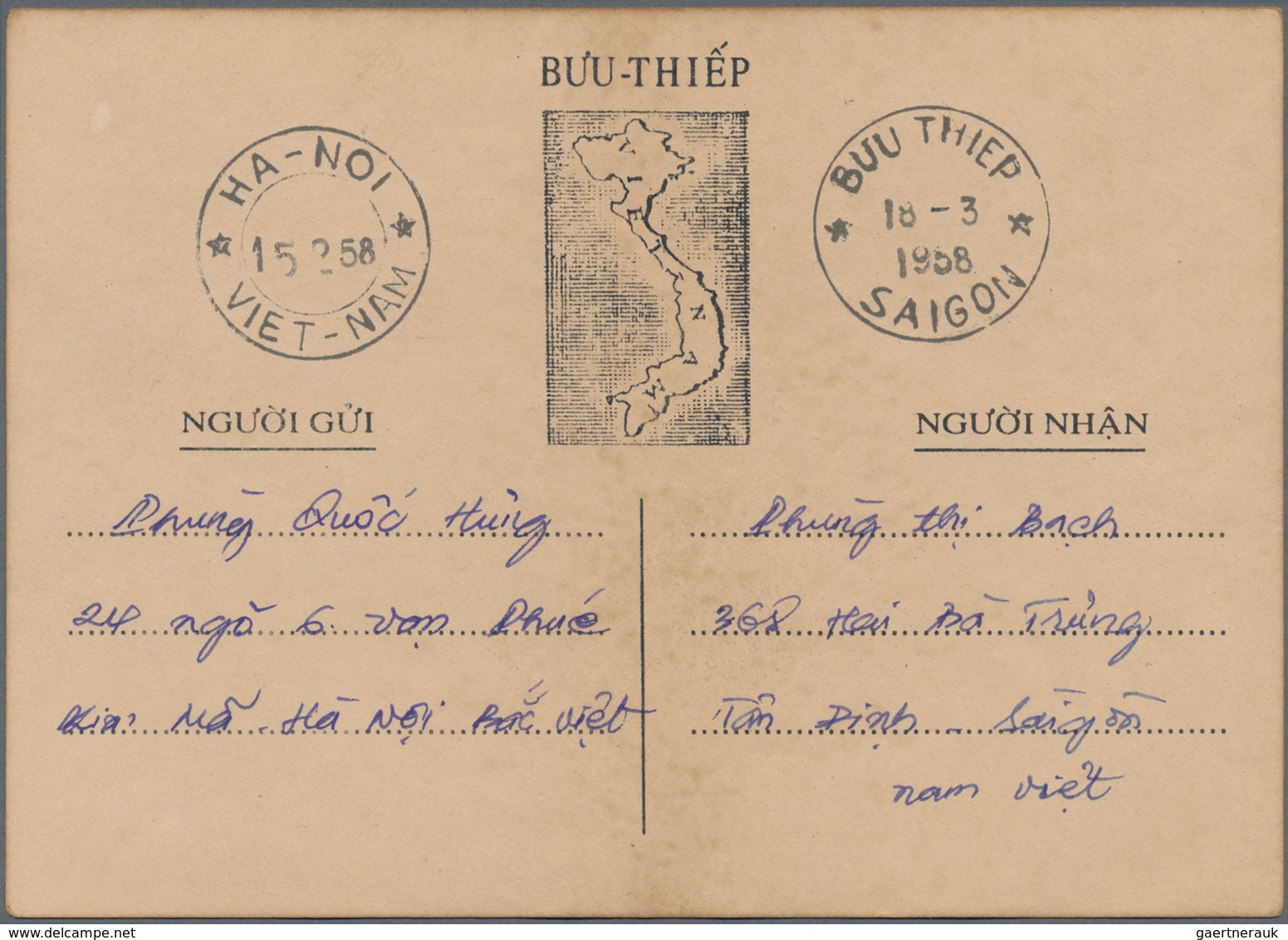 Vietnam: 1952/87 Ca. 20 Covers, Letters And Cards, Incl. Prisoner Of War Card From 1966, Two Interzo - Vietnam