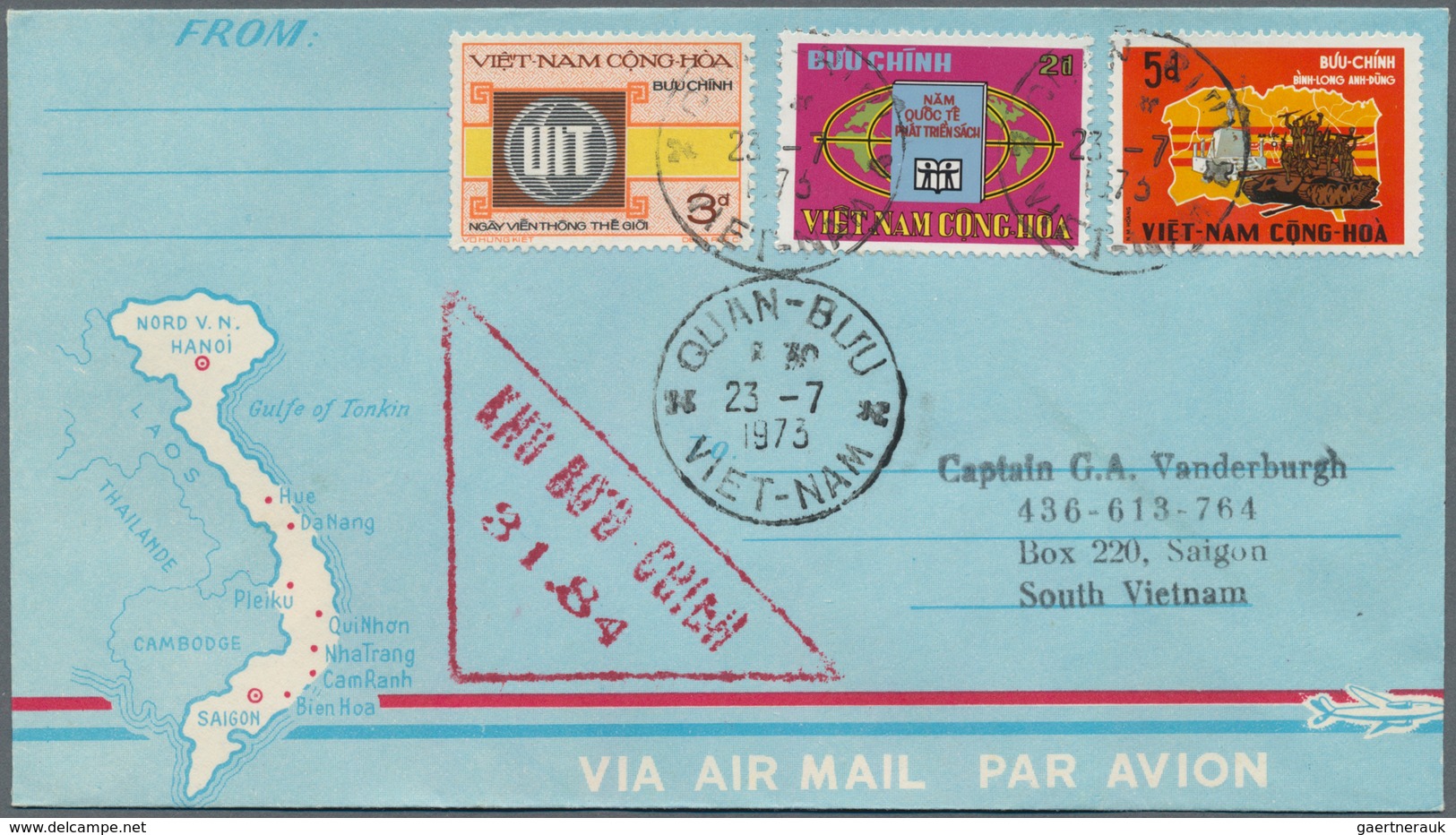 Vietnam: 1952/96, 32 covers and 6 labels of South Vietnam, as well as covers after unification, some