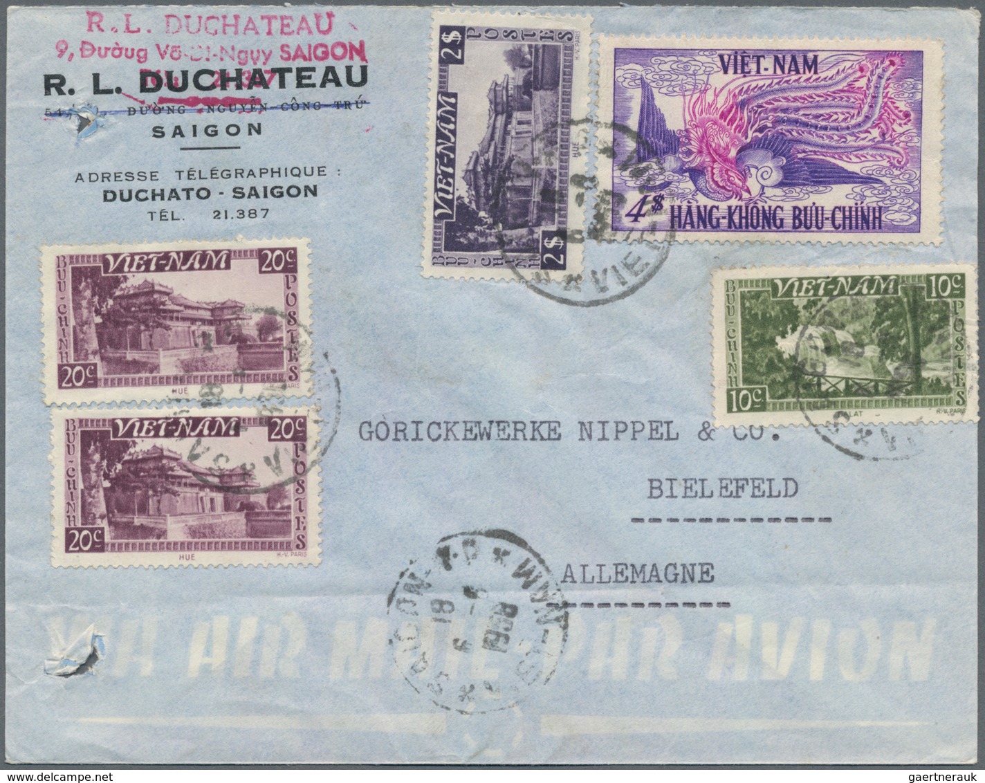 Vietnam: 1952/96, 32 covers and 6 labels of South Vietnam, as well as covers after unification, some