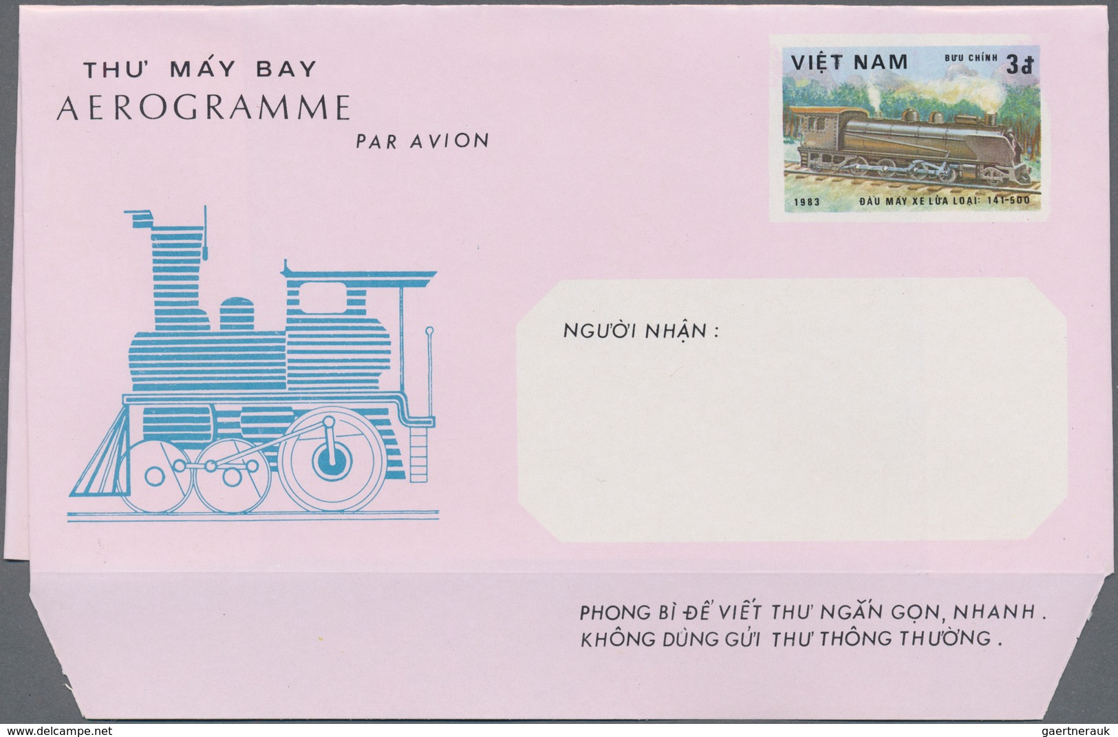 Vietnam: 1983 Two Unused Aerograms 3 Dong On Polychrome/pink With Missing Dark Blue Color, Missing T - Vietnam
