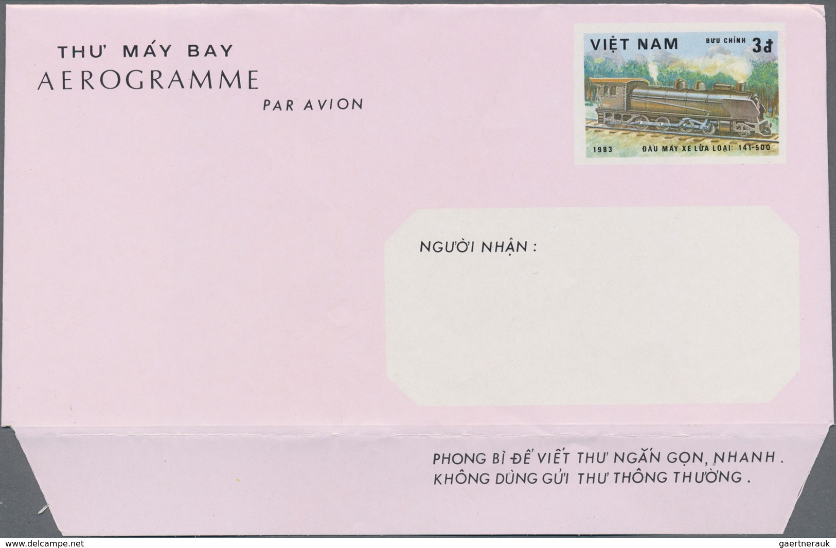 Vietnam: 1983 Two Unused Aerograms 3 Dong On Polychrome/pink With Missing Dark Blue Color, Missing T - Vietnam