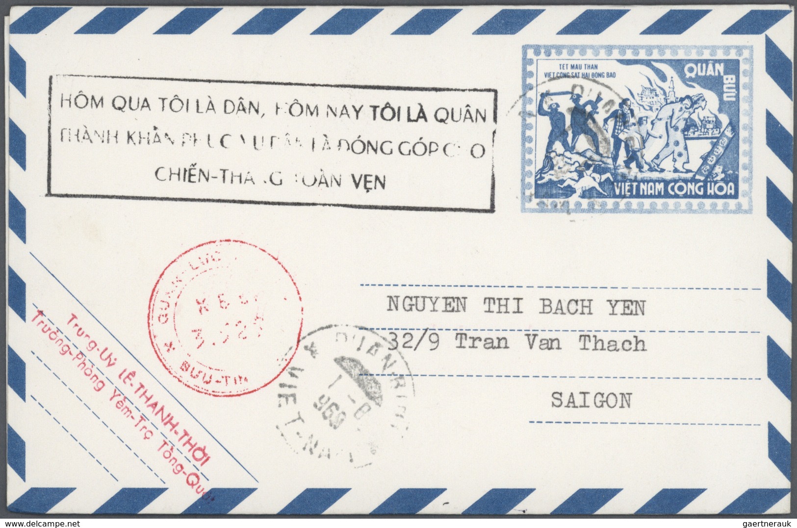 Vietnam-Süd (1951-1975): 1955/1973, Ex-1 All Military Airletters (Quan Buu) In Blue Mint (15) Or Use - Vietnam
