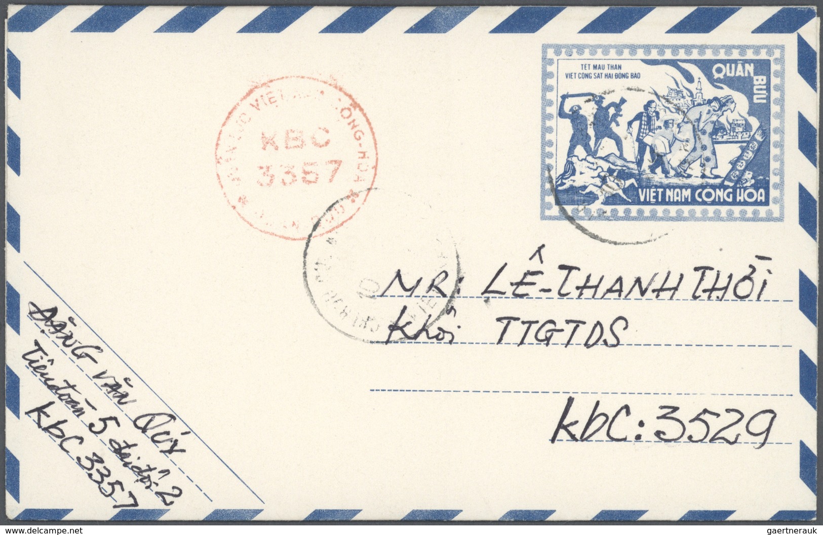 Vietnam-Süd (1951-1975): 1955/1973, Ex-1 All Military Airletters (Quan Buu) In Blue Mint (15) Or Use - Vietnam