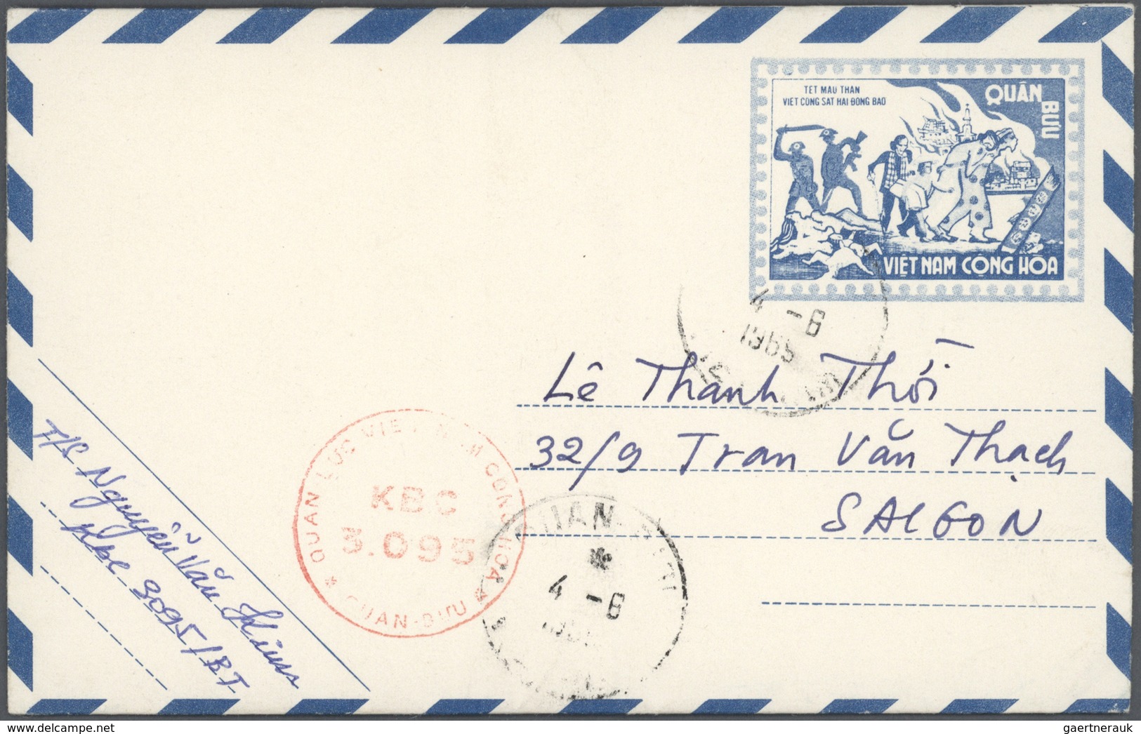 Vietnam-Süd (1951-1975): 1955/1973, Ex-1 All Military Airletters (Quan Buu) In Blue Mint (15) Or Use - Vietnam