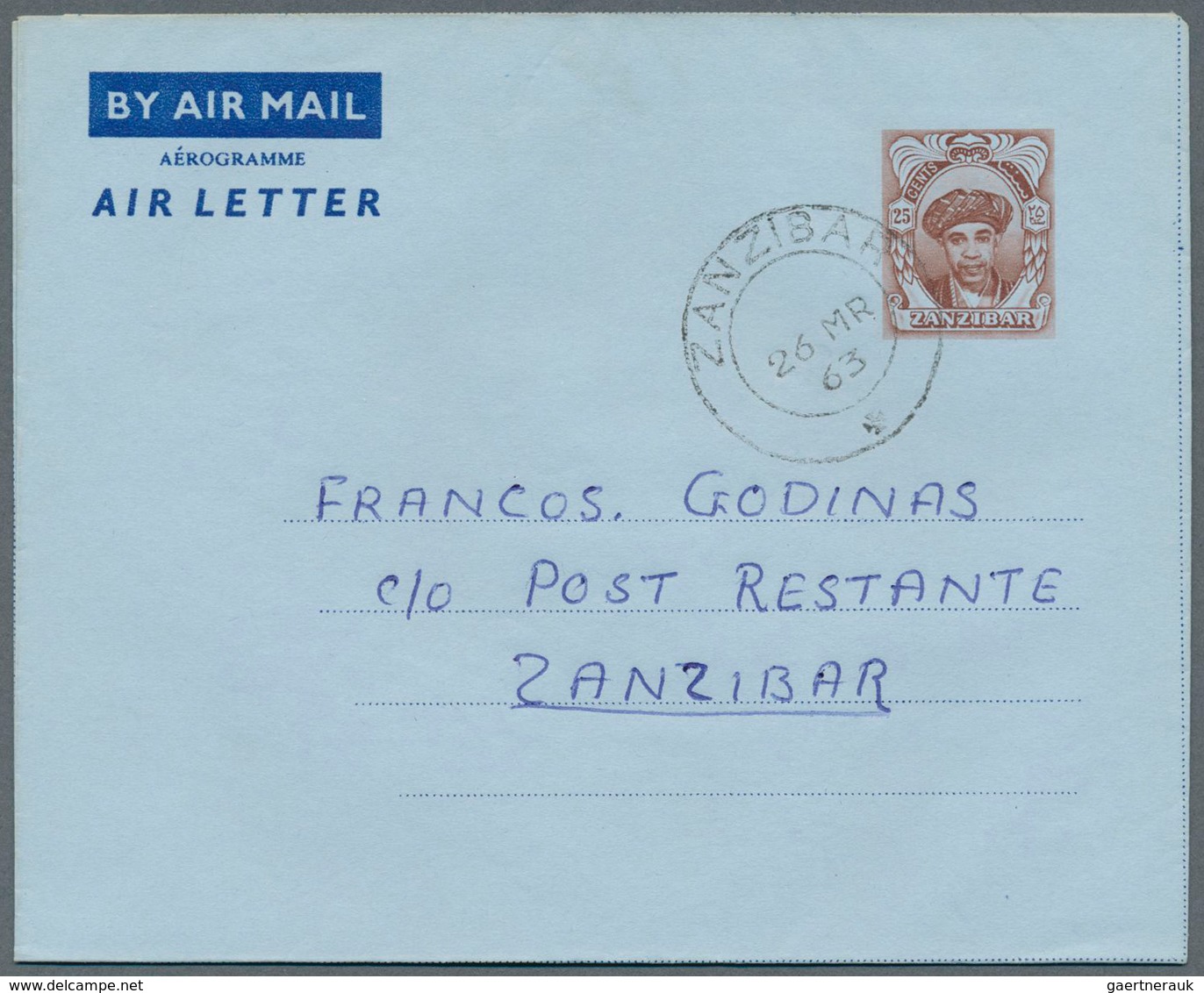 Zanzibar - Ganzsachen: 1953/1963 (ca.), AEROGRAMMES: Accumulation With About 210 Unused And CTO (onl - Zanzibar (...-1963)