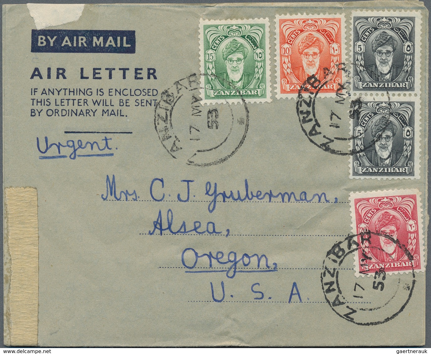 Zanzibar - Ganzsachen: 1953/68 (ca.) Accumulation Of Ca. 118 Unused And Used/CTO Aerogrammes And Air - Zanzibar (...-1963)