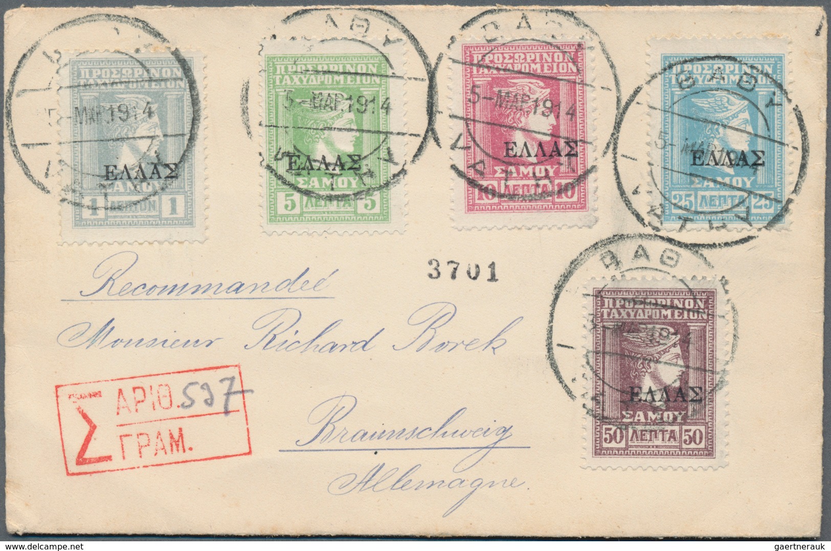 Alle Welt: 1849/1944, Mainly Europe, Lot Of 14 Covers/cards, Incl. Disinfected Letter, Italy Used Ab - Colecciones (sin álbumes)